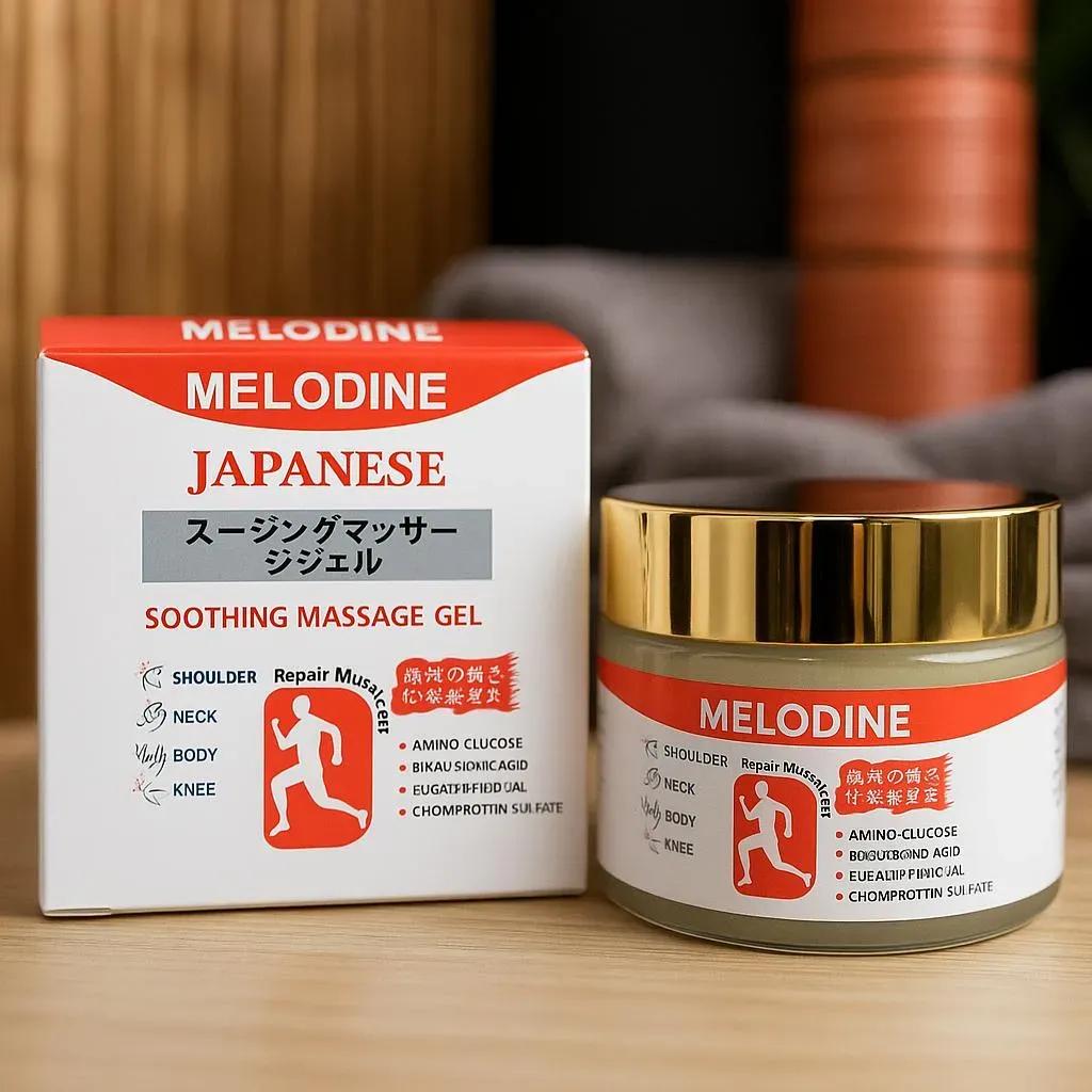MELODINE Japanese Soothing Massage Gel – Muscle & Joint Pain Relief Cream For Shoulder, Neck, Back & Knee – Fast-Absorbing Herbal Formula