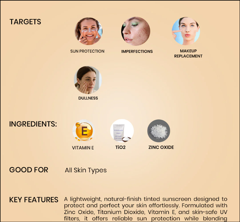 Natural Look Tinted Sunscreen 50ml Tube